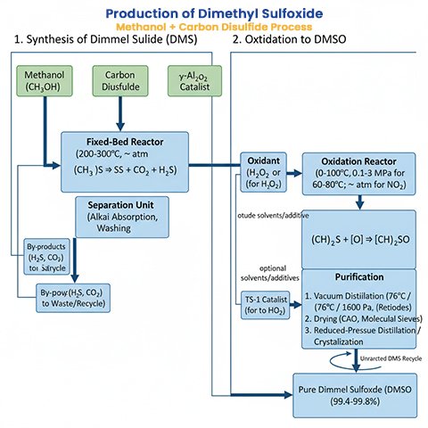 Production of Dimethyl Sulfoxide via the Methanol + Carbon Disulfide Process