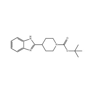 Molecular Structure of tert-Butyl 4-(1H-1,3-benzodiazol-2-yl)piperidine-1-carboxylate Molecular Structure of tert-Butyl 4-(1H-1,3-benzodiazol-2-yl)piperidine-1-carboxylate