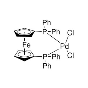 Molecular Structure of Pd(dppf)Cl₂ Molecular Structure of Pd(dppf)Cl₂